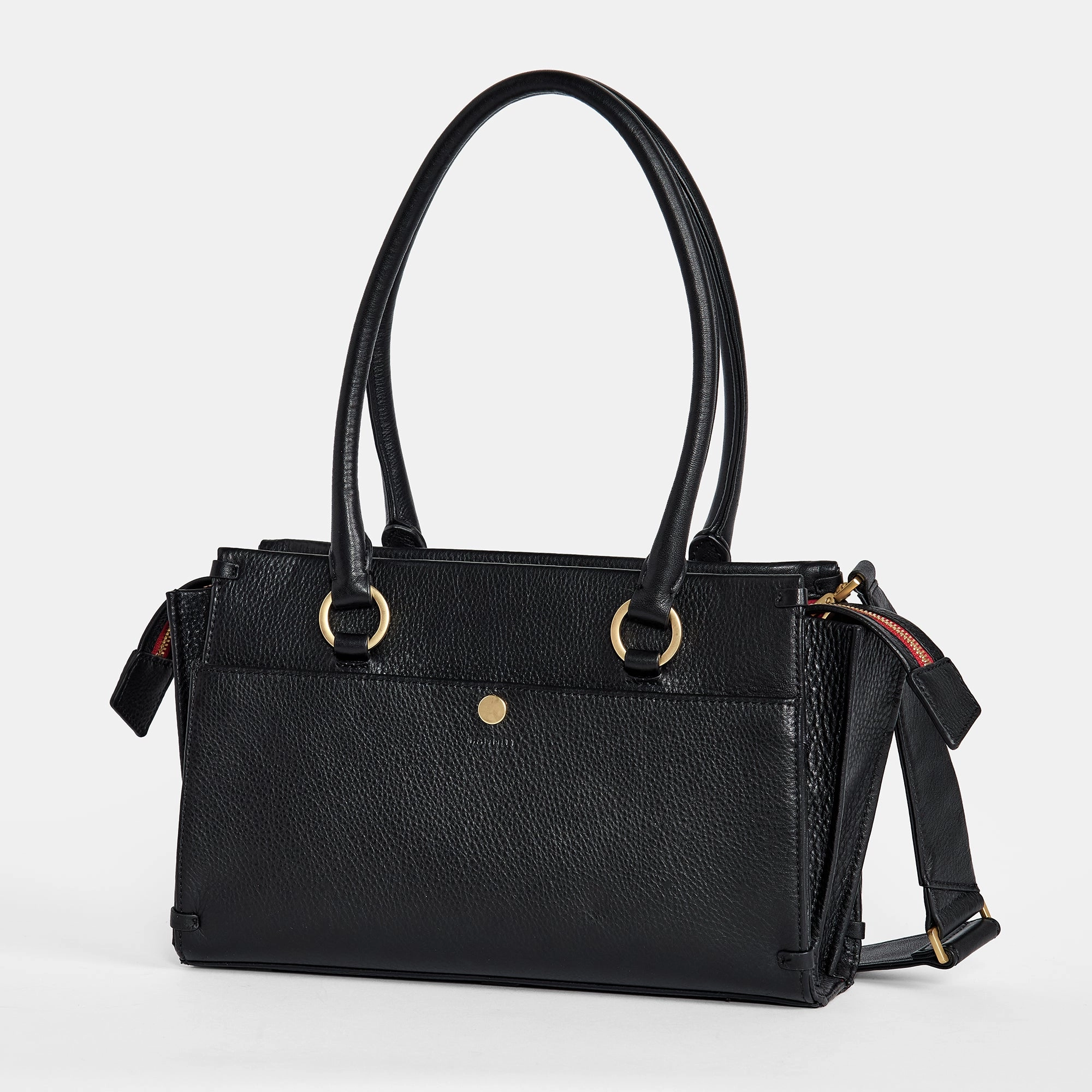 Allen | Black/Brushed Gold Red Zip | Med