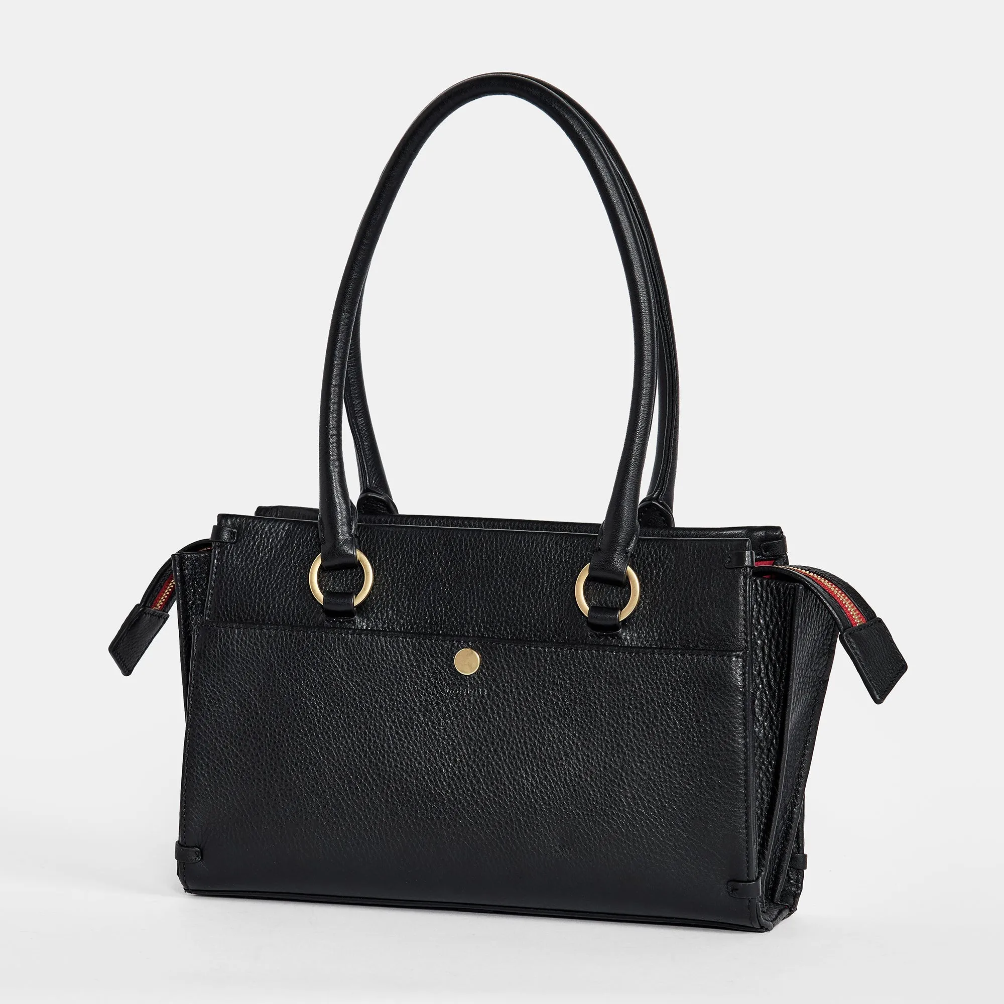 Allen | Black/Brushed Gold Red Zip | Med
