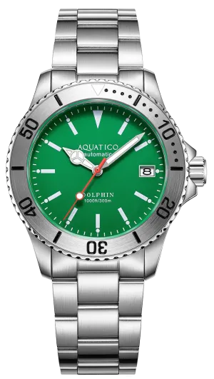 Aquatico Dolphin 39mm Automatic Dive Watch Green