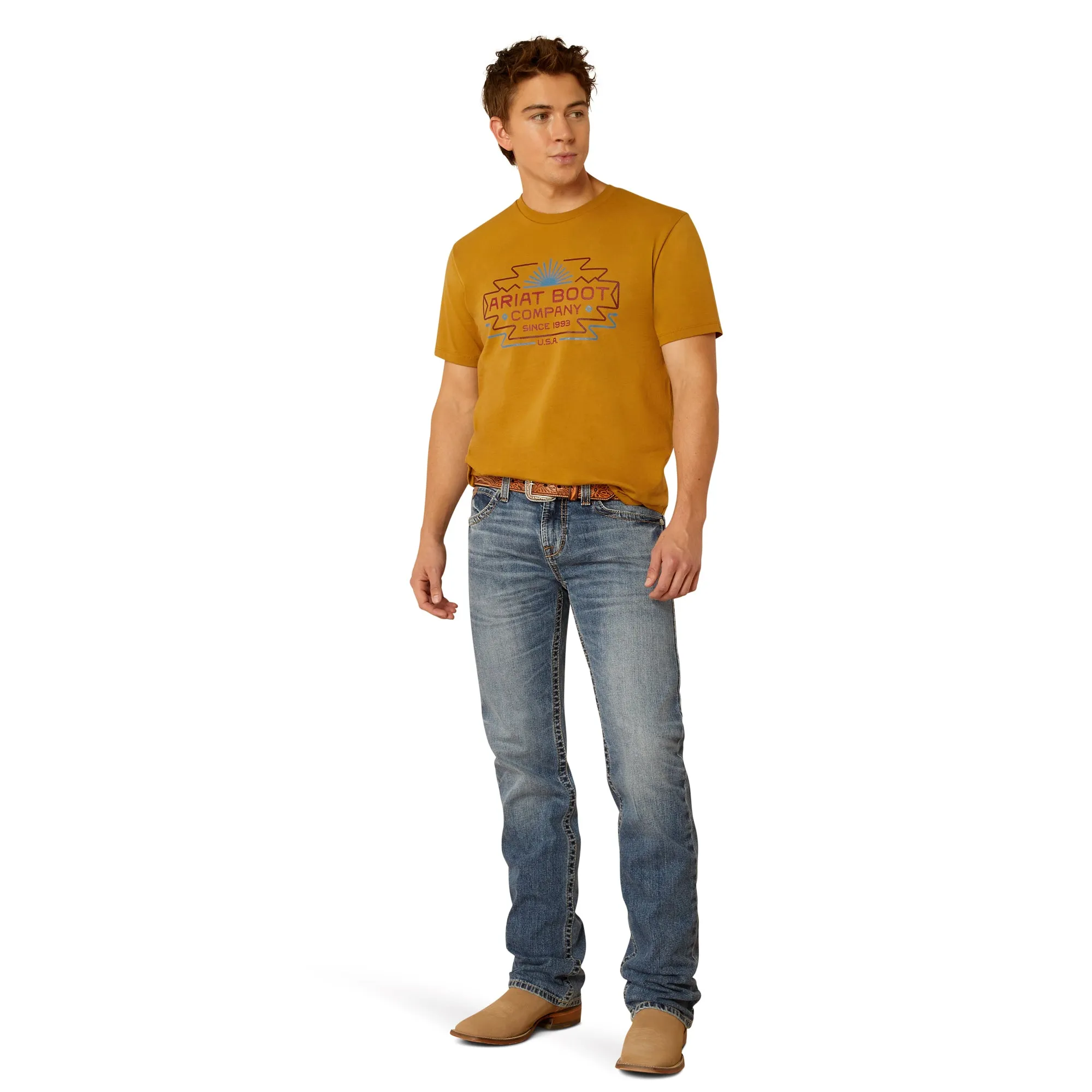 Ariat Mens T-Shirt Amigo T-Shirt in Harvest Gold 10052506
