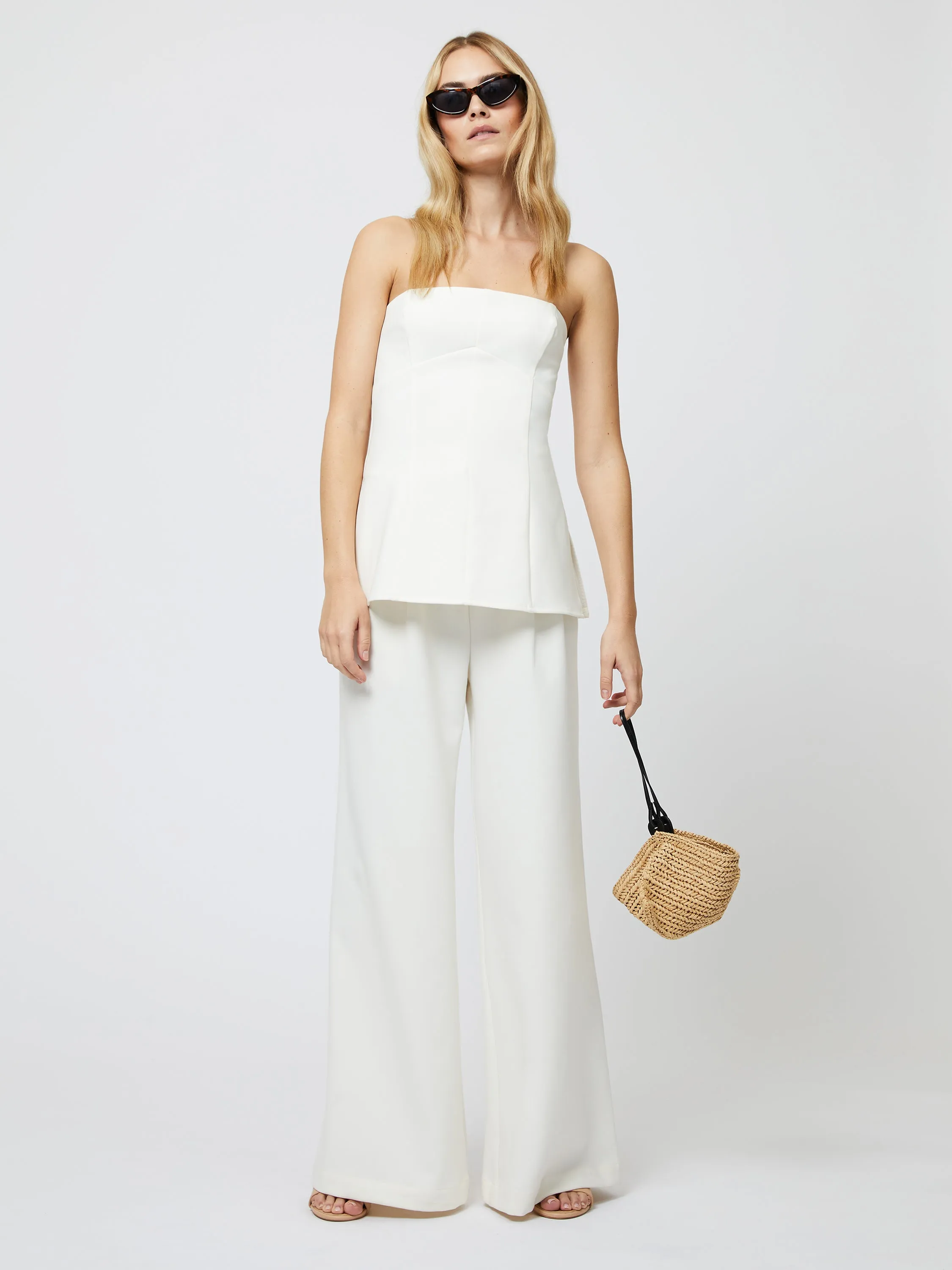 Azra Twill Strapless Top