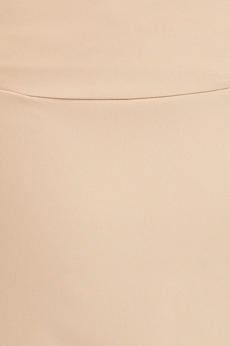 Beige Corset Mini Skirt