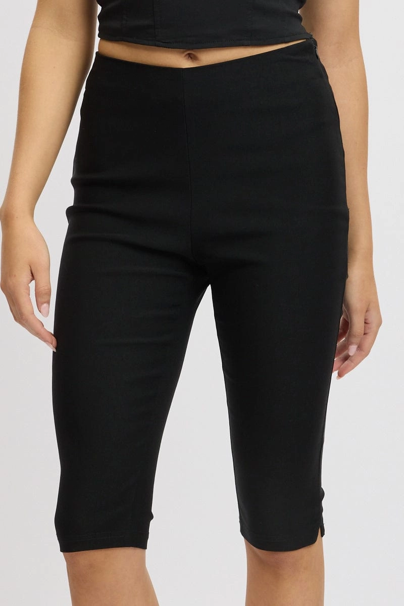 Black Capri Pants High Rise