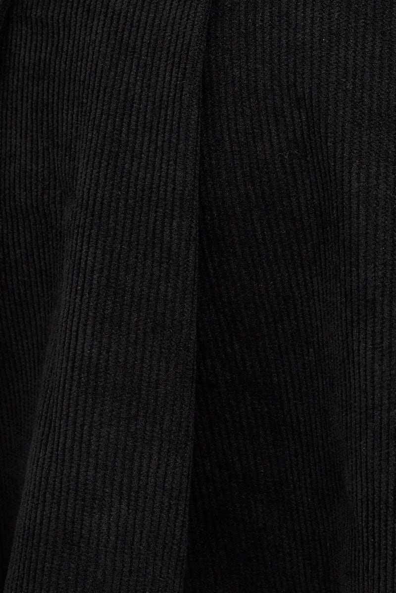 Black Tennis Skirt Low Rise Micro Mini Pleated Corduroy