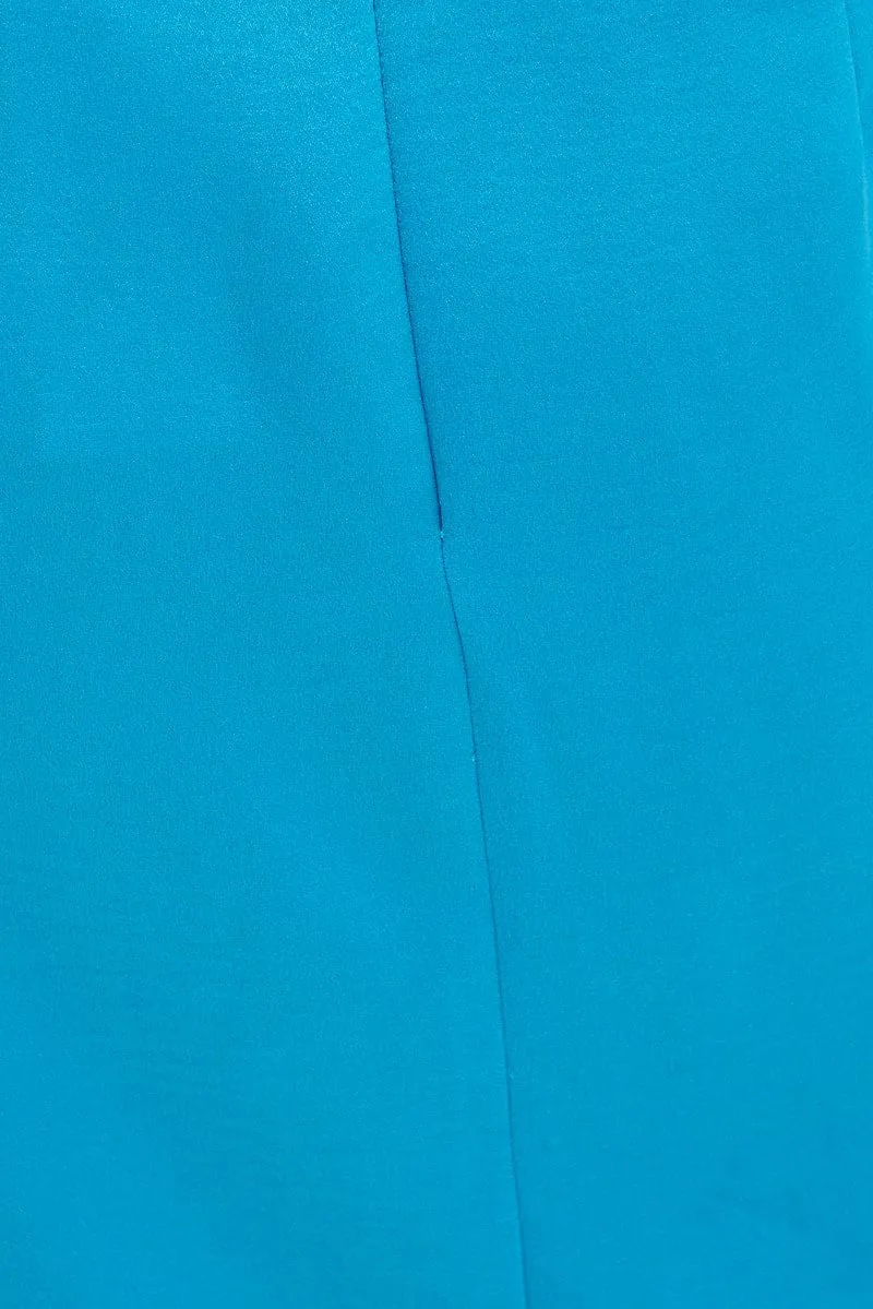 Blue Twist Midi Skirt
