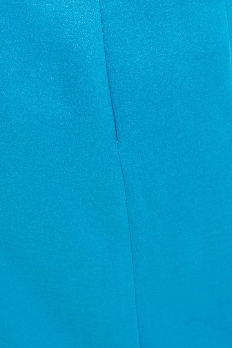 Blue Twist Midi Skirt