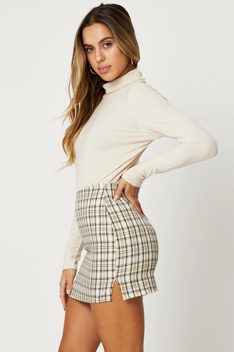 Check Mini Skirt