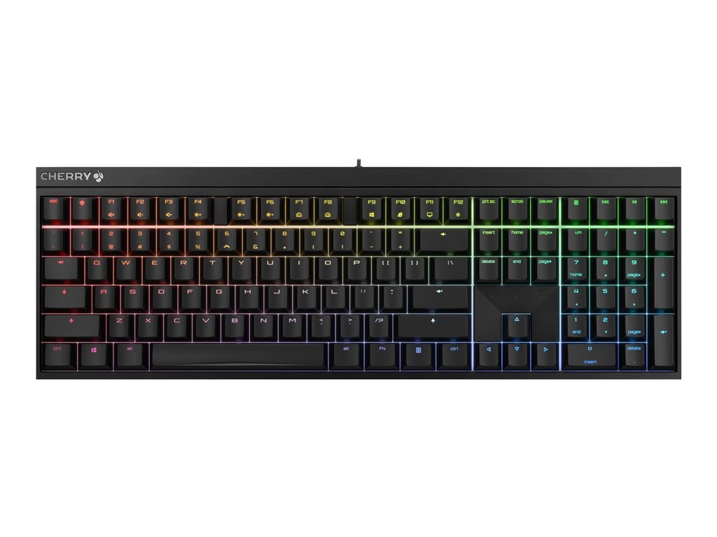 CHERRY XTRFY MX 2.0S - Keyboard - 100% - full size - backlit - USB - QWERTY - US - key switch: CHERRY MX2A Red - black G80-3821LJBUS-2