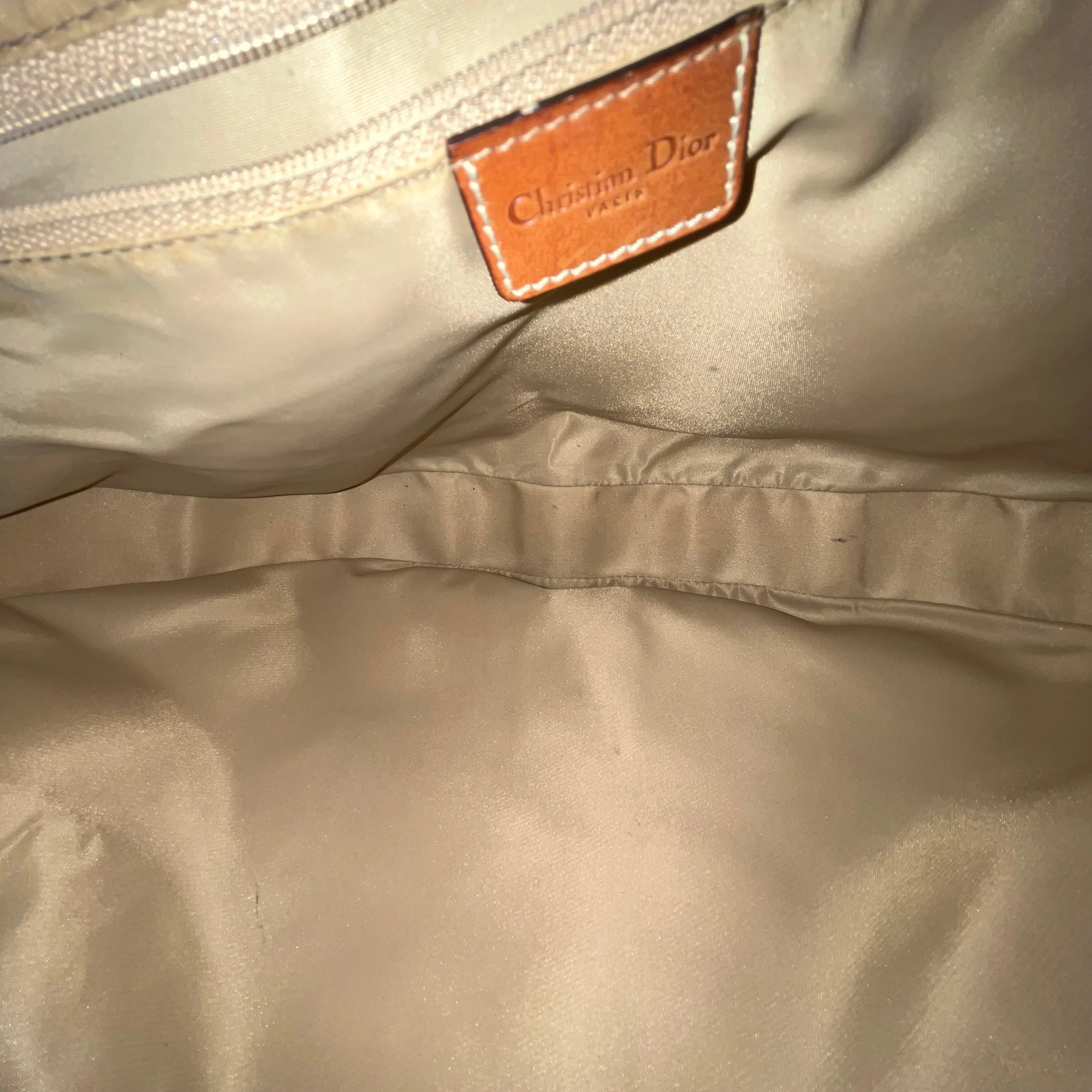 CHRISTIAN DIOR Diorissimo Half Moon Brown Canvas Hobo
