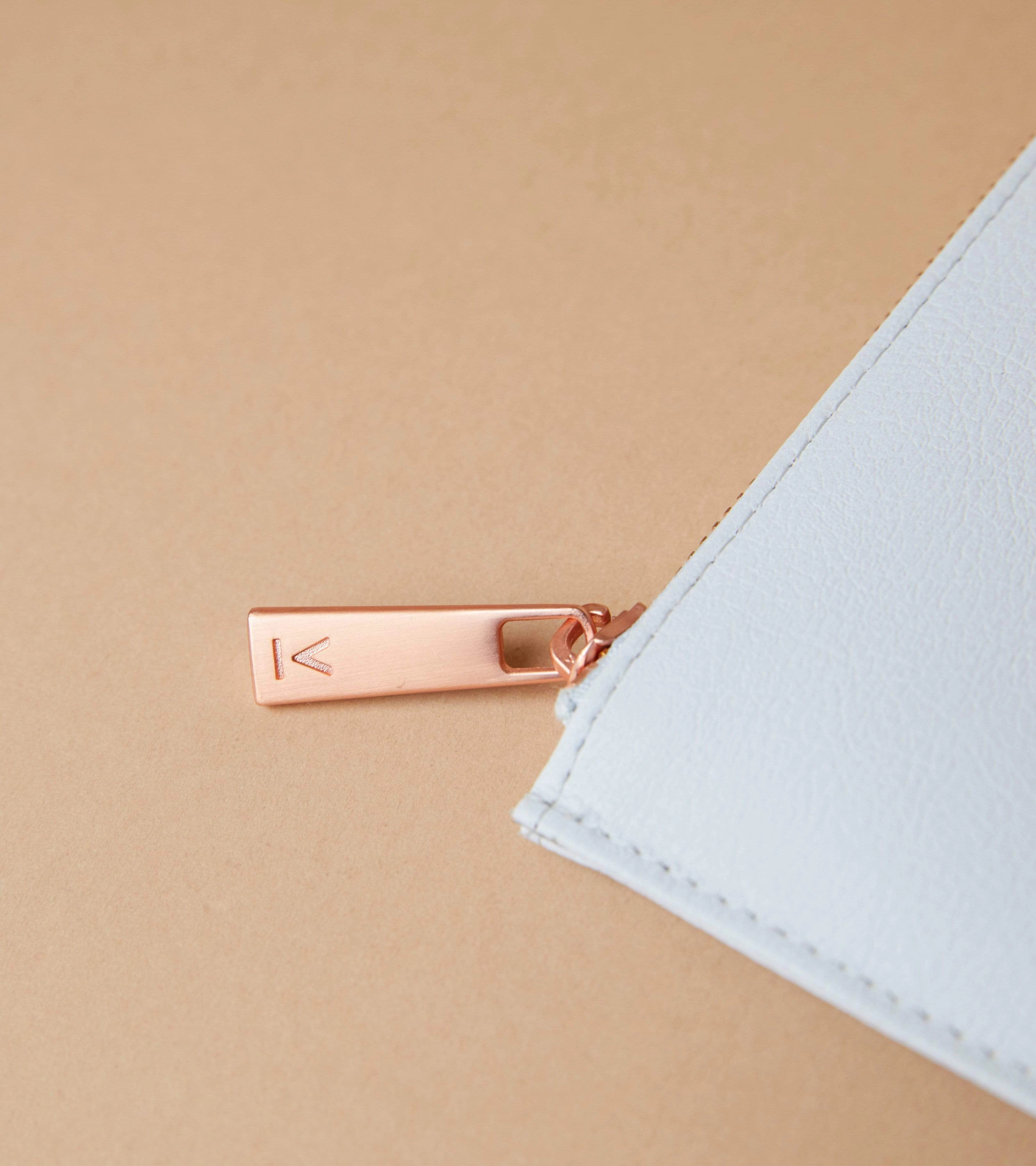 Classic Essentials Apple Leather Vegan Pouch | Light Grey