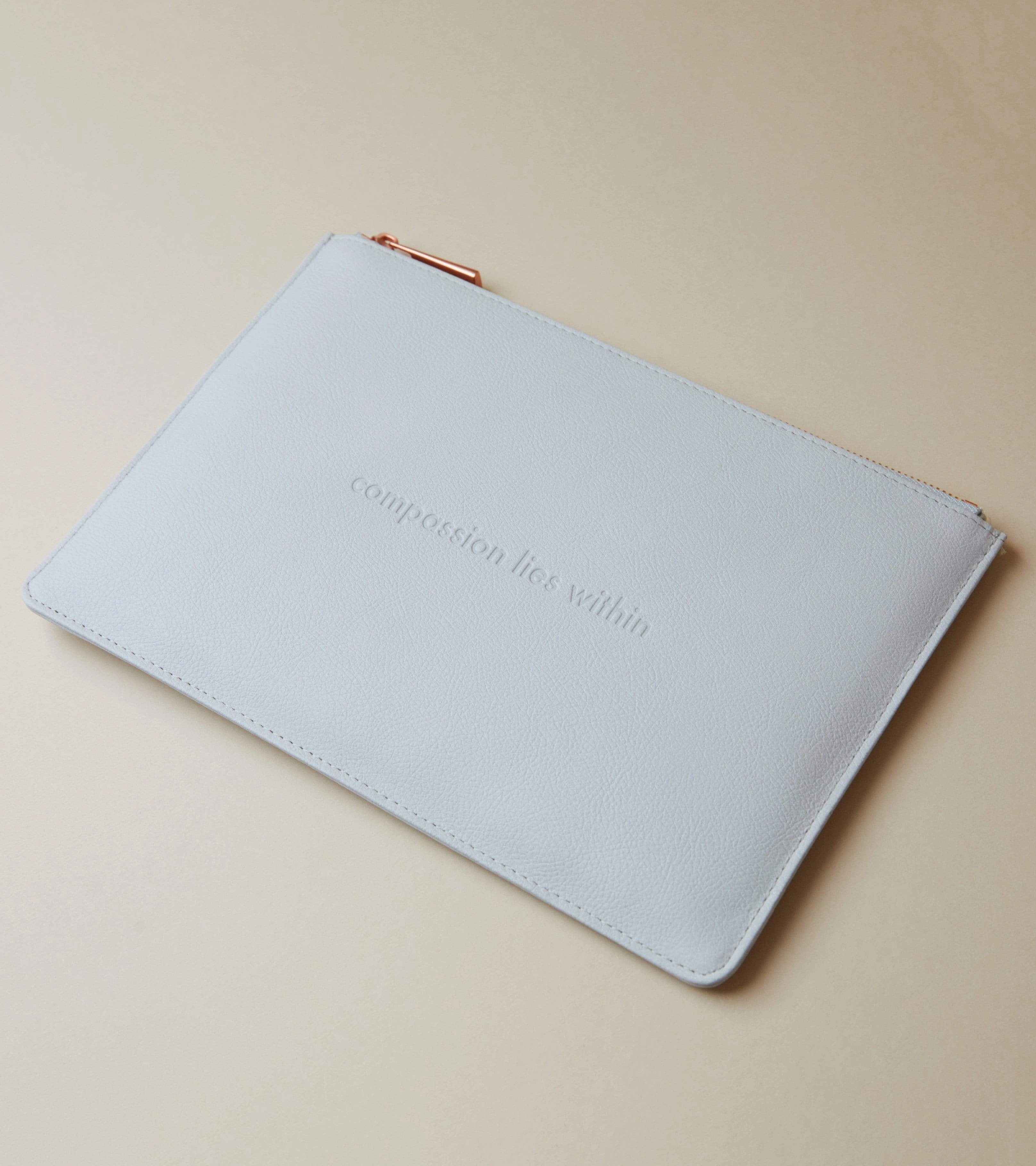 Classic Essentials Apple Leather Vegan Pouch | Light Grey