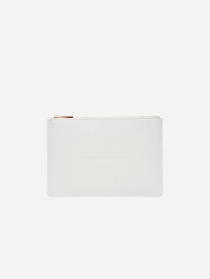 Classic Essentials Apple Leather Vegan Pouch | Light Grey
