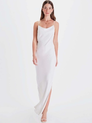 Cowl Neck TENCEL™ Modal Vegan Gown | Snow White