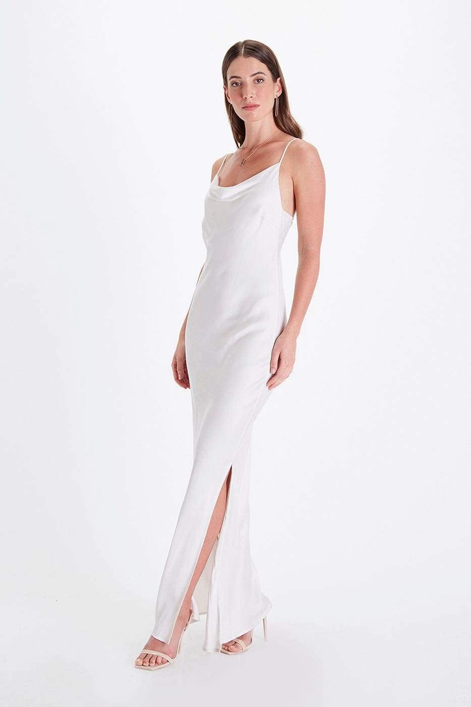 Cowl Neck TENCEL™ Modal Vegan Gown | Snow White