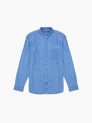 Denim Long Sleeve Oxford Shirt