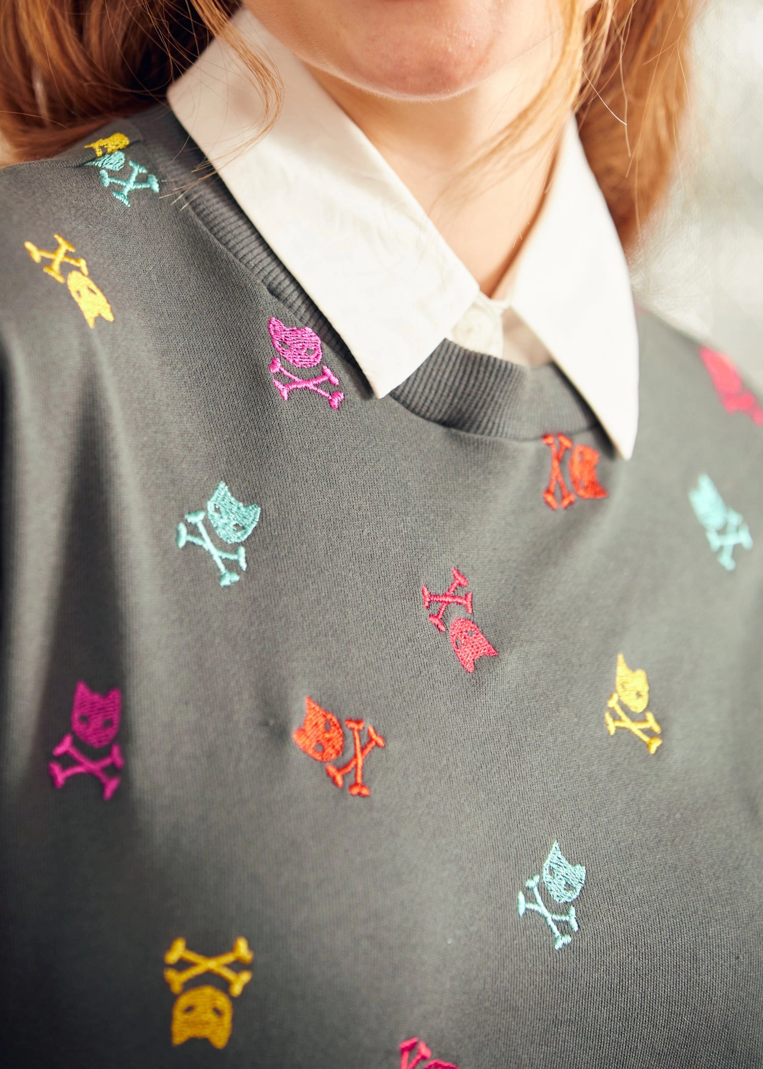 Drive-In Diva Collar Sweatshirt