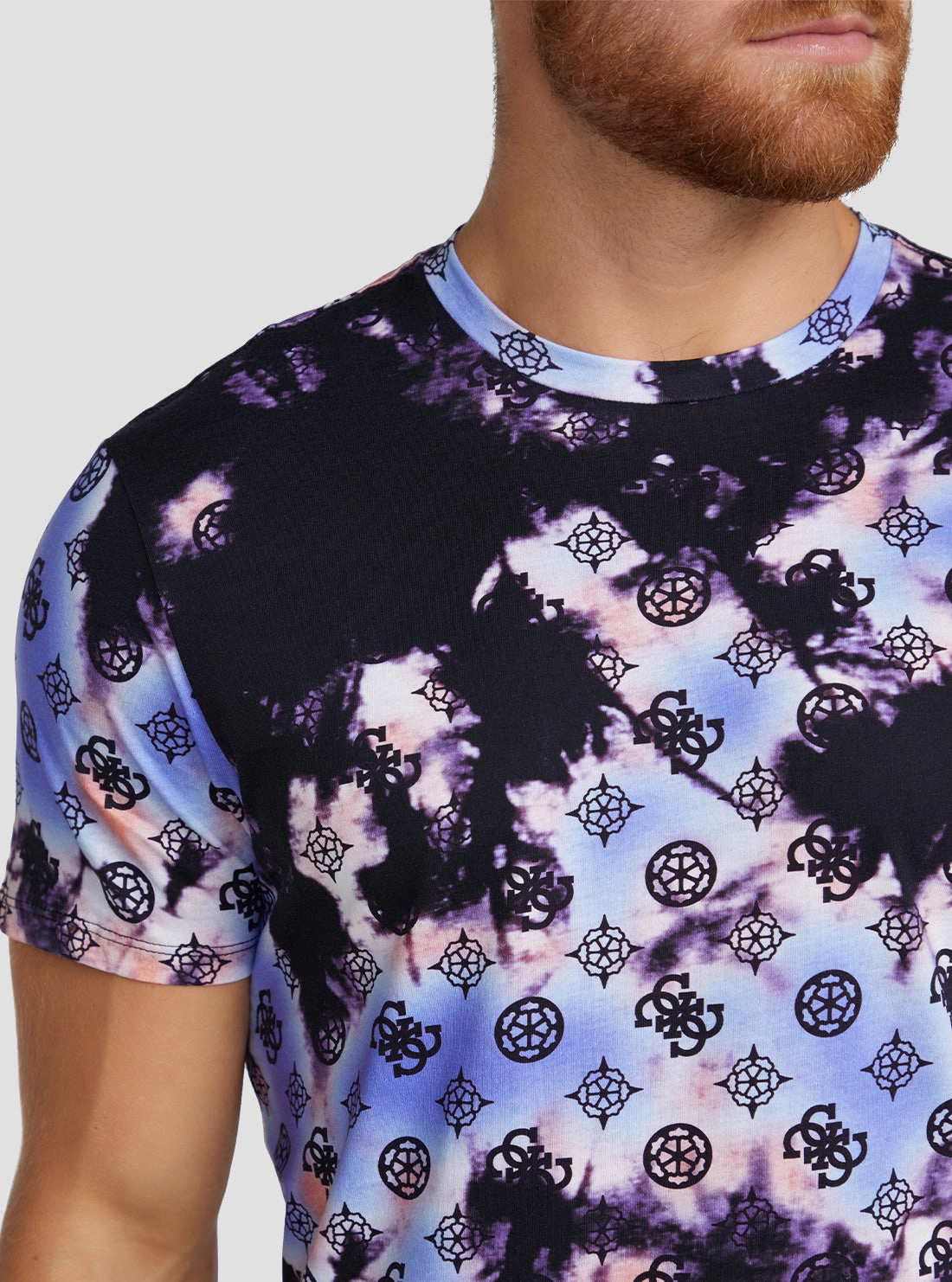Eco Black Multi Tie Dye Peony Logo T-Shirt