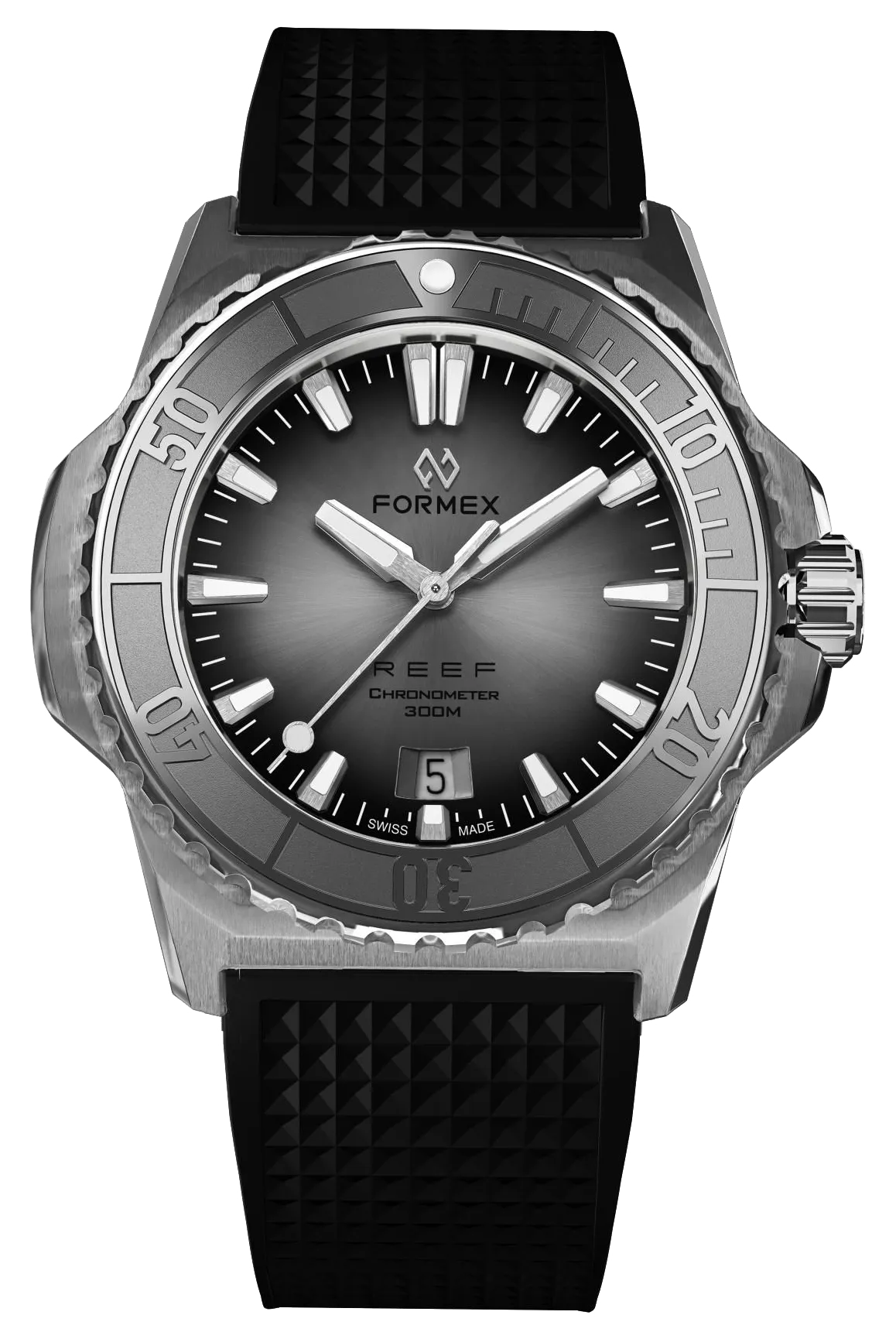 Formex REEF 39.5mm Automatic Chronometer 300m Silver Rubber