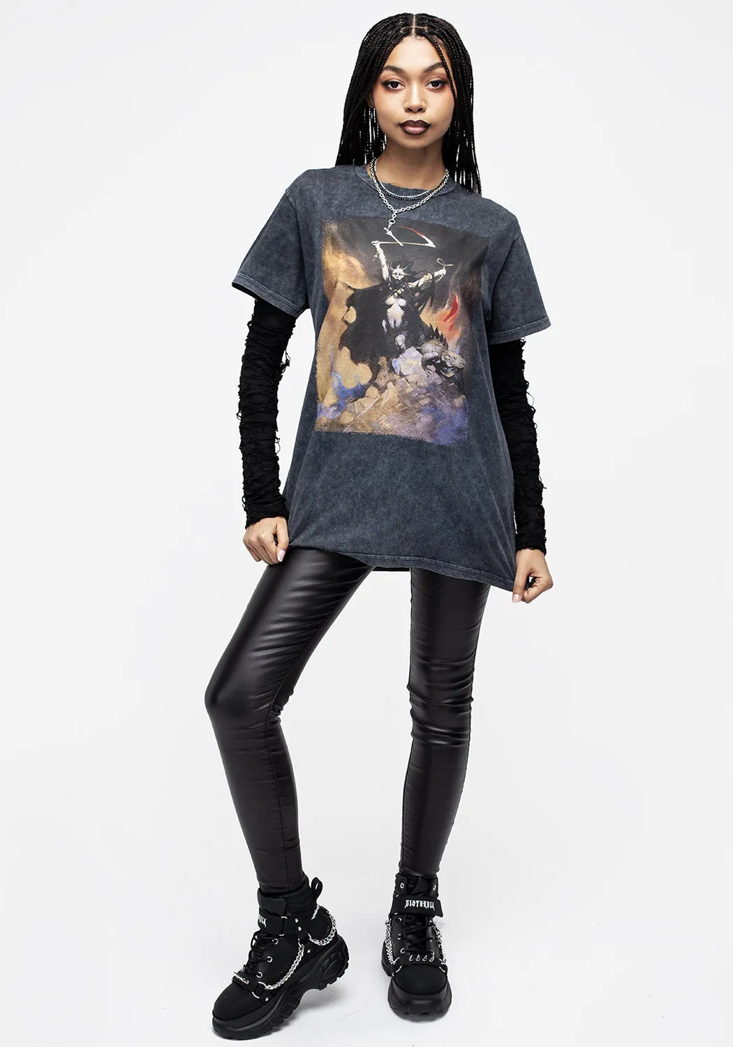 Frazetta Woman with Scythe Short Sleeve T-Shirt