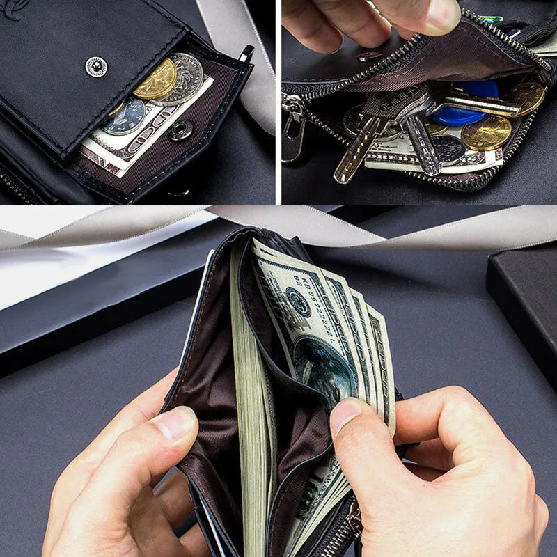 Genuine Leather Wallet For Men with Card Holder Man Luxury Short Wallet