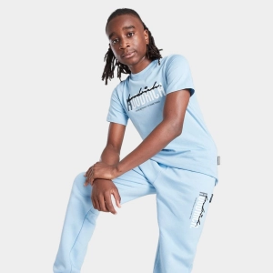 Hoodrich Junior Boys' Certify V2 T-Shirt Clear Sky / White - Black