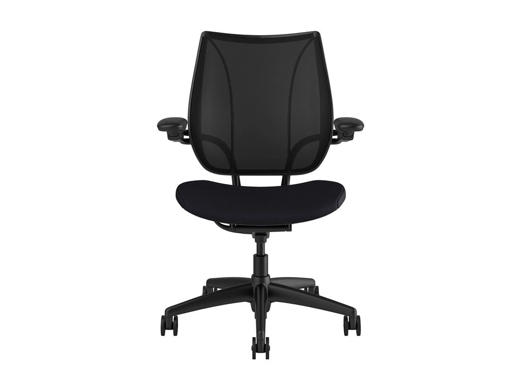 Humanscale Liberty - Chair - task - ergonomic - armrests - tilt - swivel - corvara (chrome-free leather) - black L113BJ10CL57NFSSNSC
