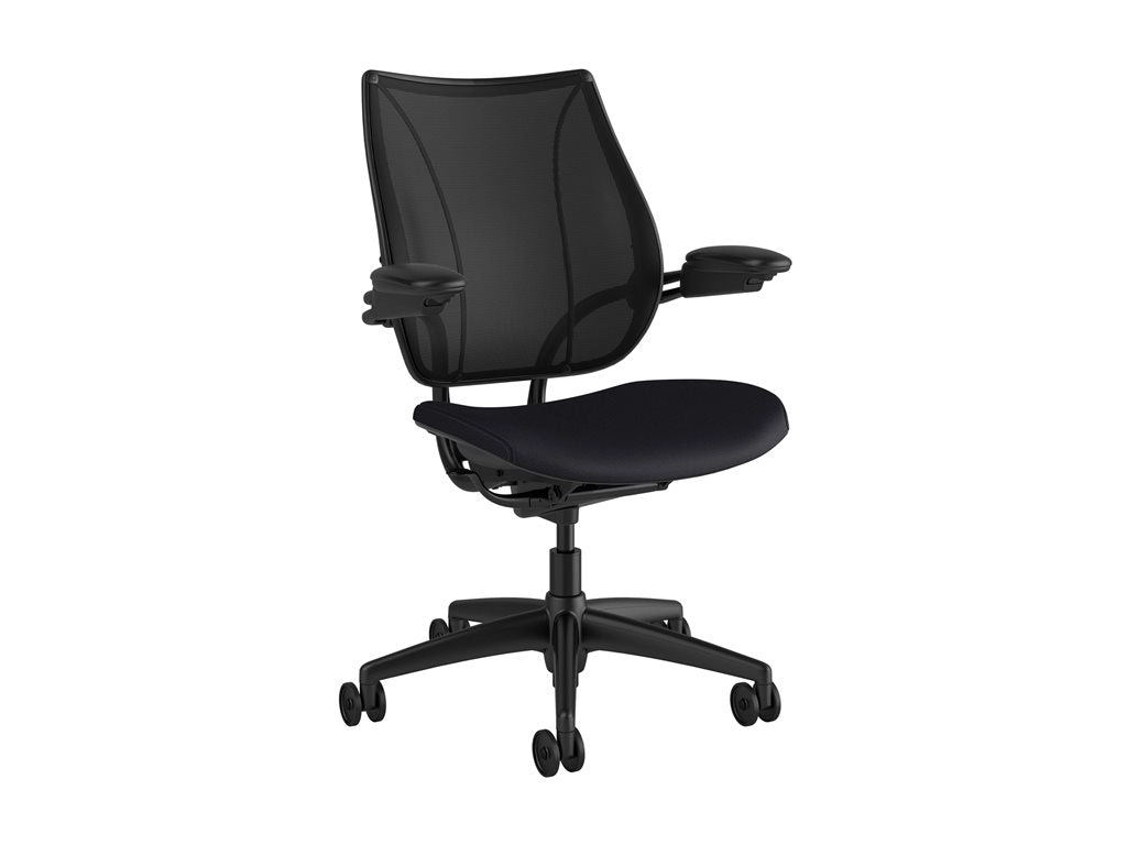 Humanscale Liberty - Chair - task - ergonomic - armrests - tilt - swivel - corvara (chrome-free leather) - black L113BJ10CL57NFSSNSC