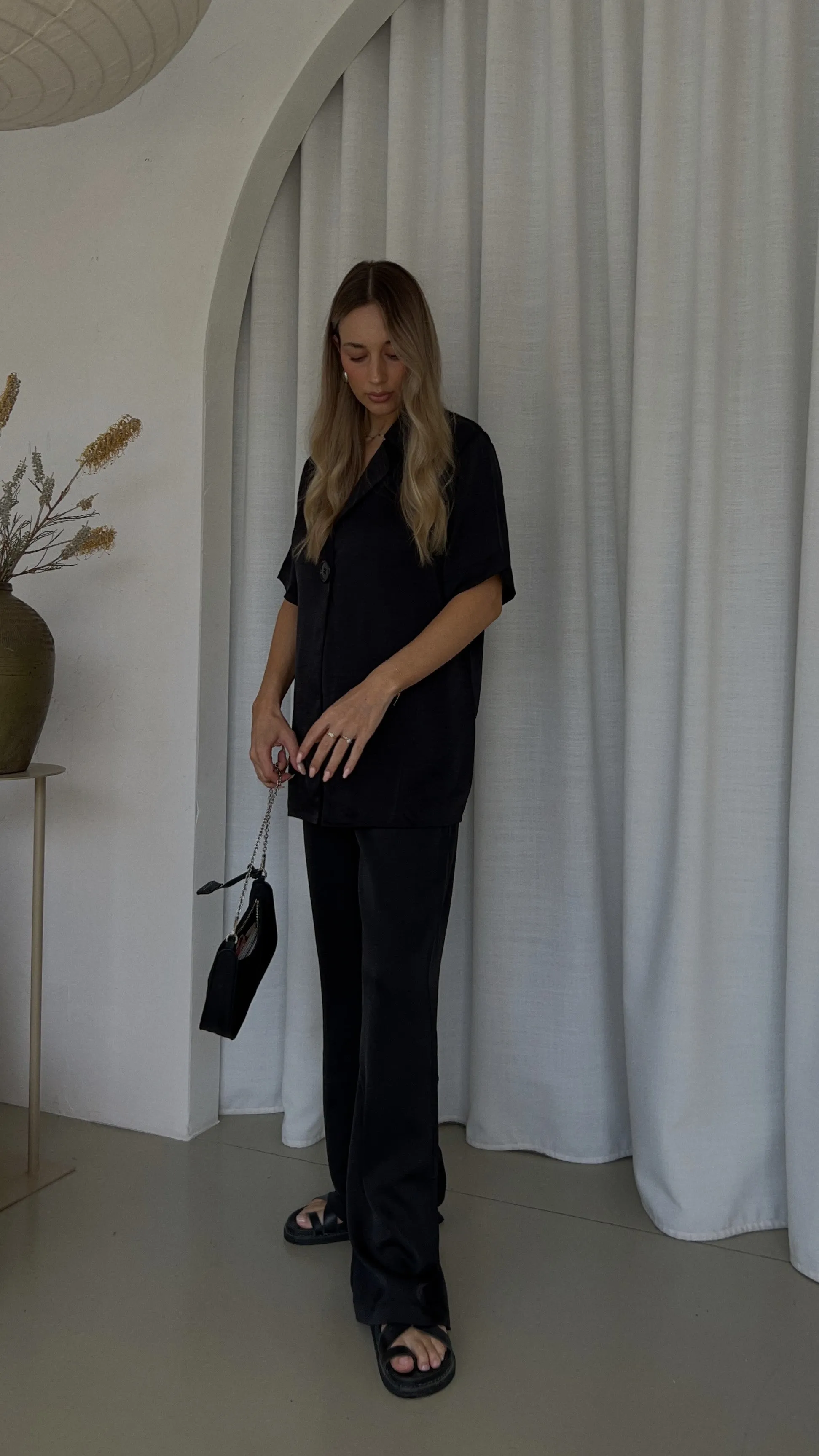 Imogen Button Shirt - Black
