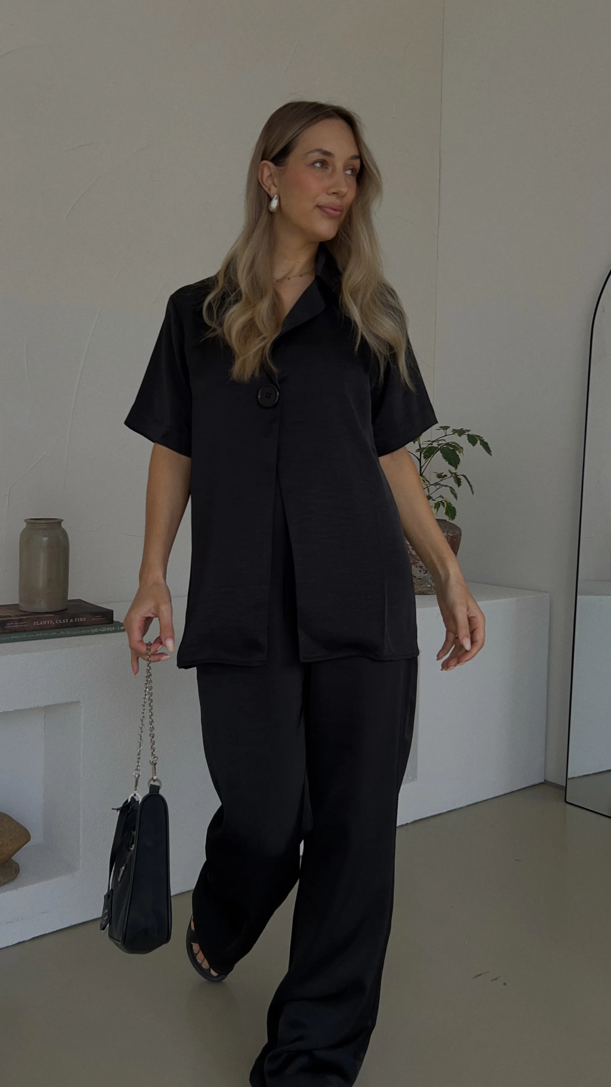 Imogen Button Shirt - Black