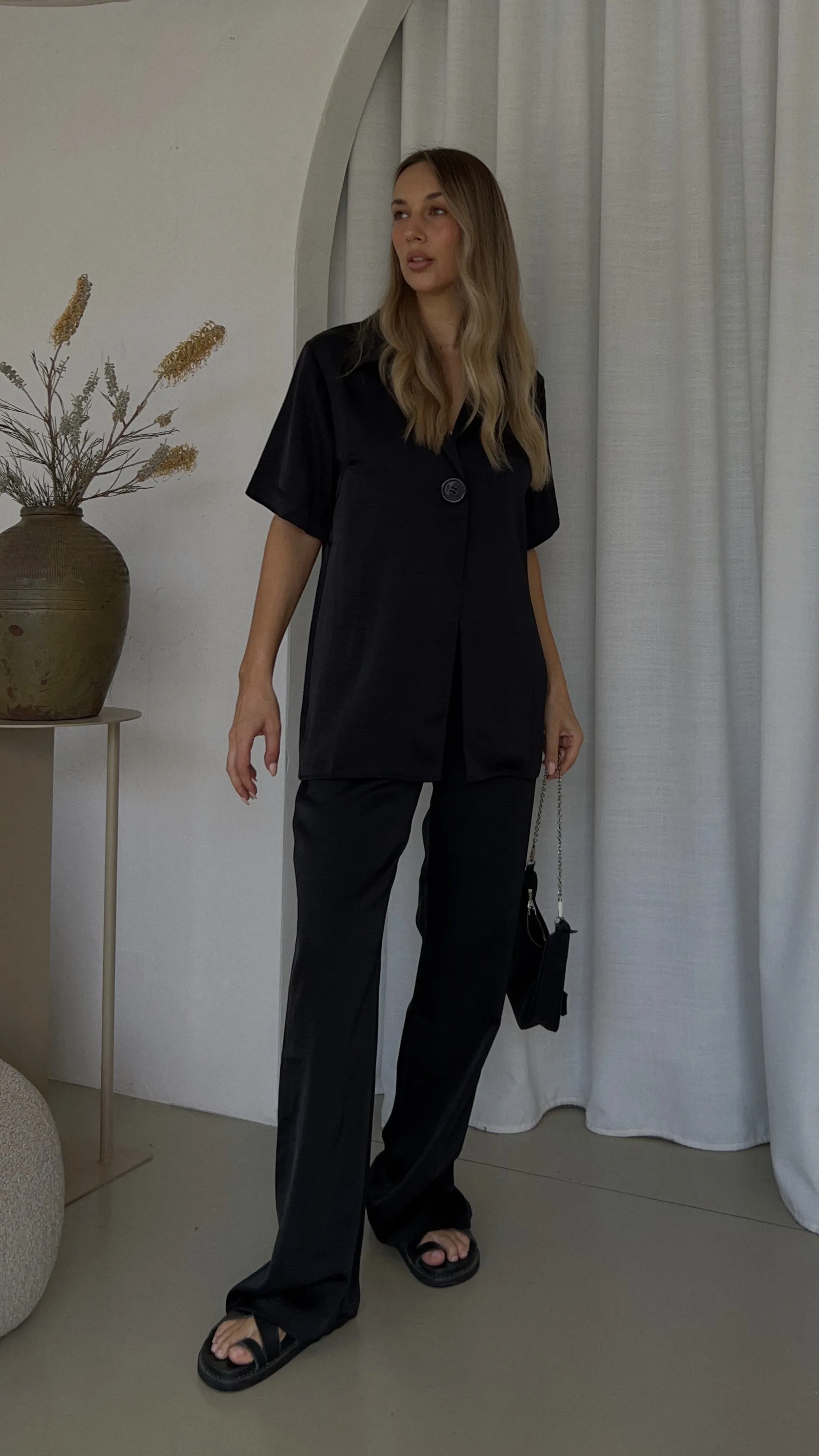 Imogen Button Shirt - Black