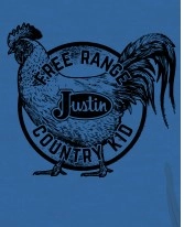 Justin Brands Kids T-Shirt Free Range County Kid in Blue J-G3167