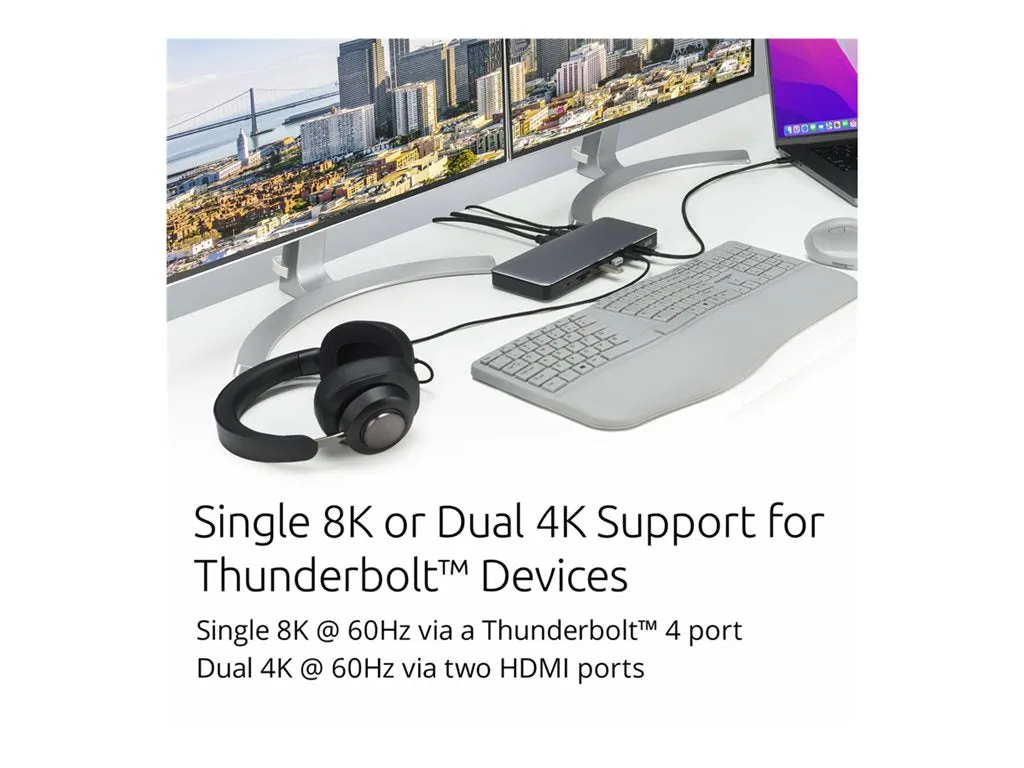 Kensington SD5768T EQ - Docking station - USB-C / Thunderbolt 4 - 2 x HDMI, Thunderbolt 4 - 1GbE - 149.1 Watt K35381NA