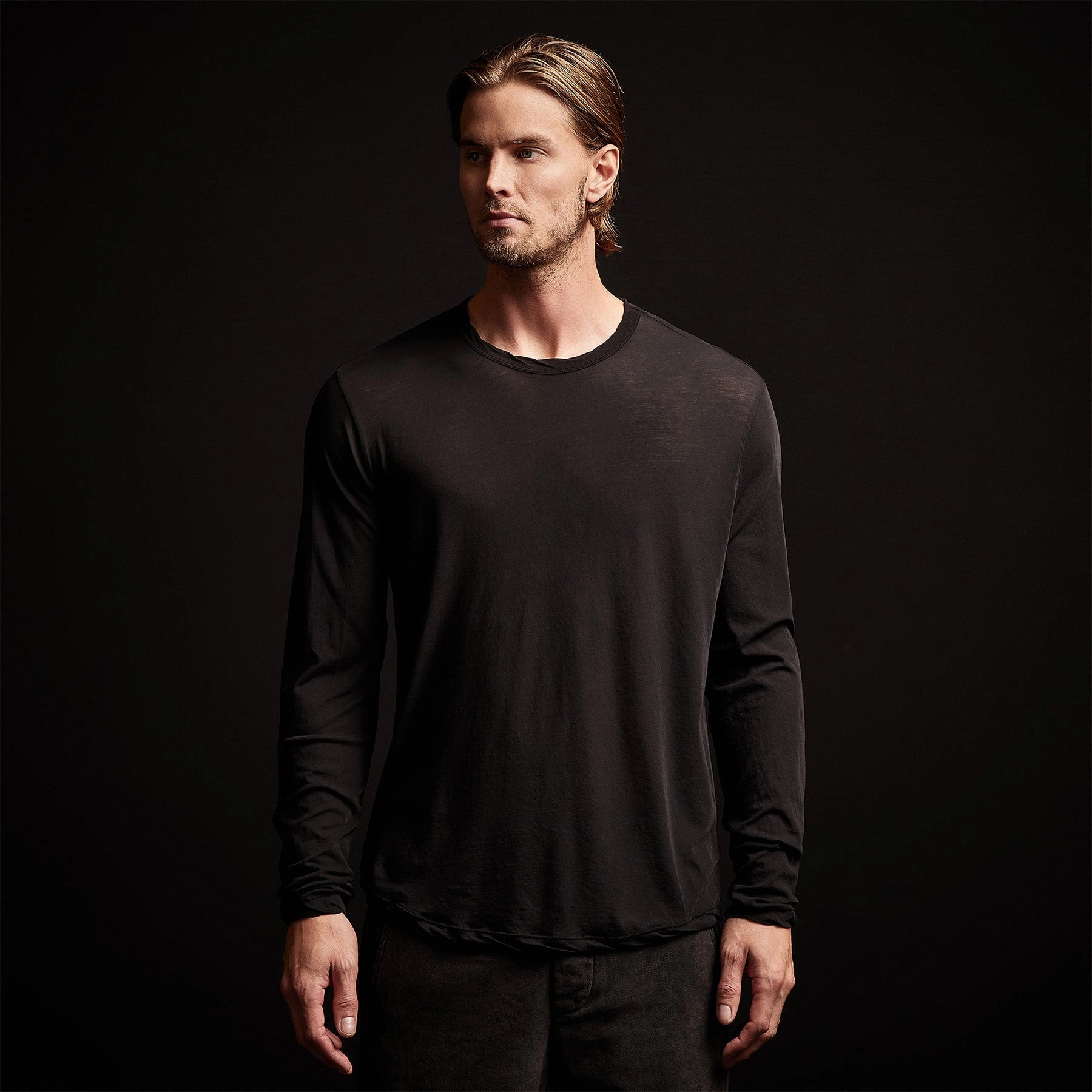 L/S Crew Neck Tee - Black
