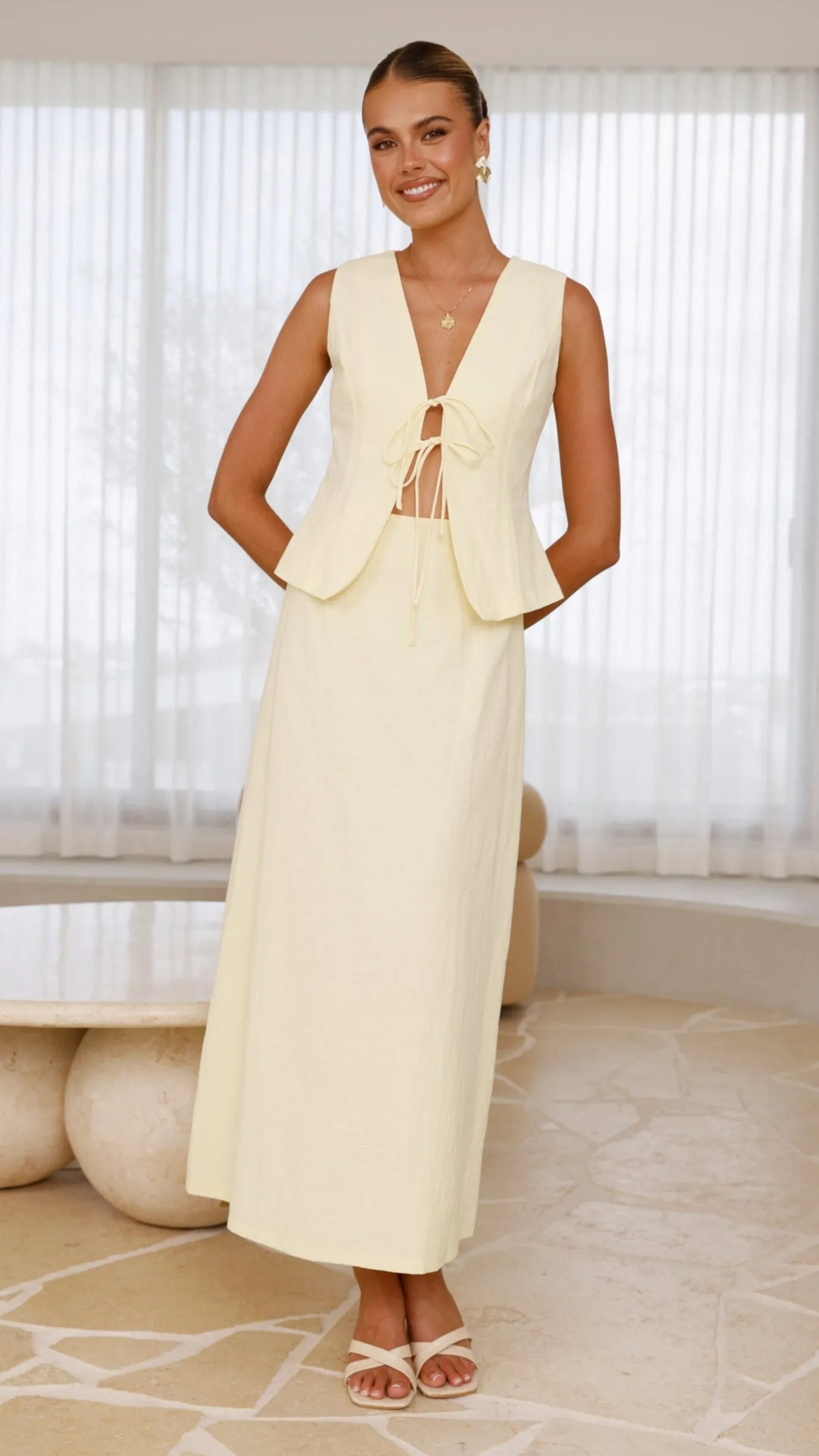Lucy Maxi Skirt - Lemon