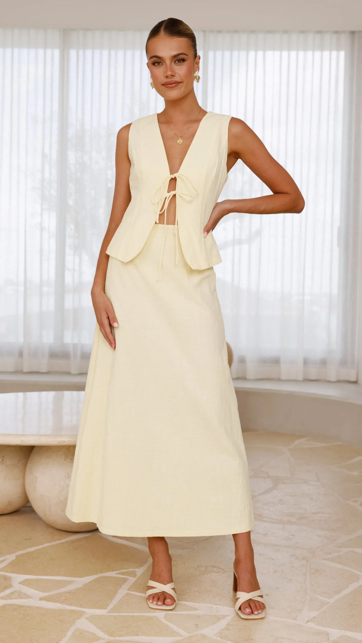 Lucy Maxi Skirt - Lemon