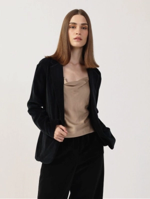 Lulu Cotton Velvet Jacket | Black