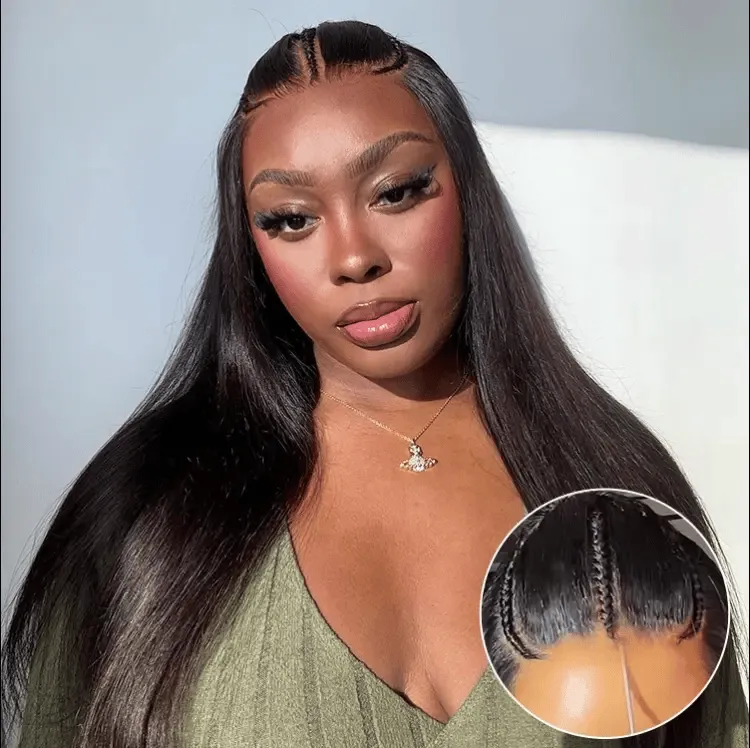 Luvme Hair Pre-Braided Style Pre-Knotless PartingMax Glueless 7x6 HD Lace Silky Straight Long Wig Pre-Cut Lace