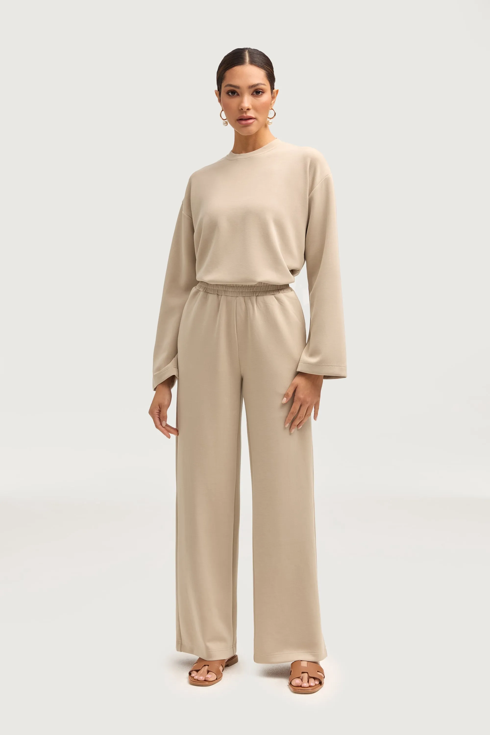 Maya Everyday Wide Leg Pants - Cloud