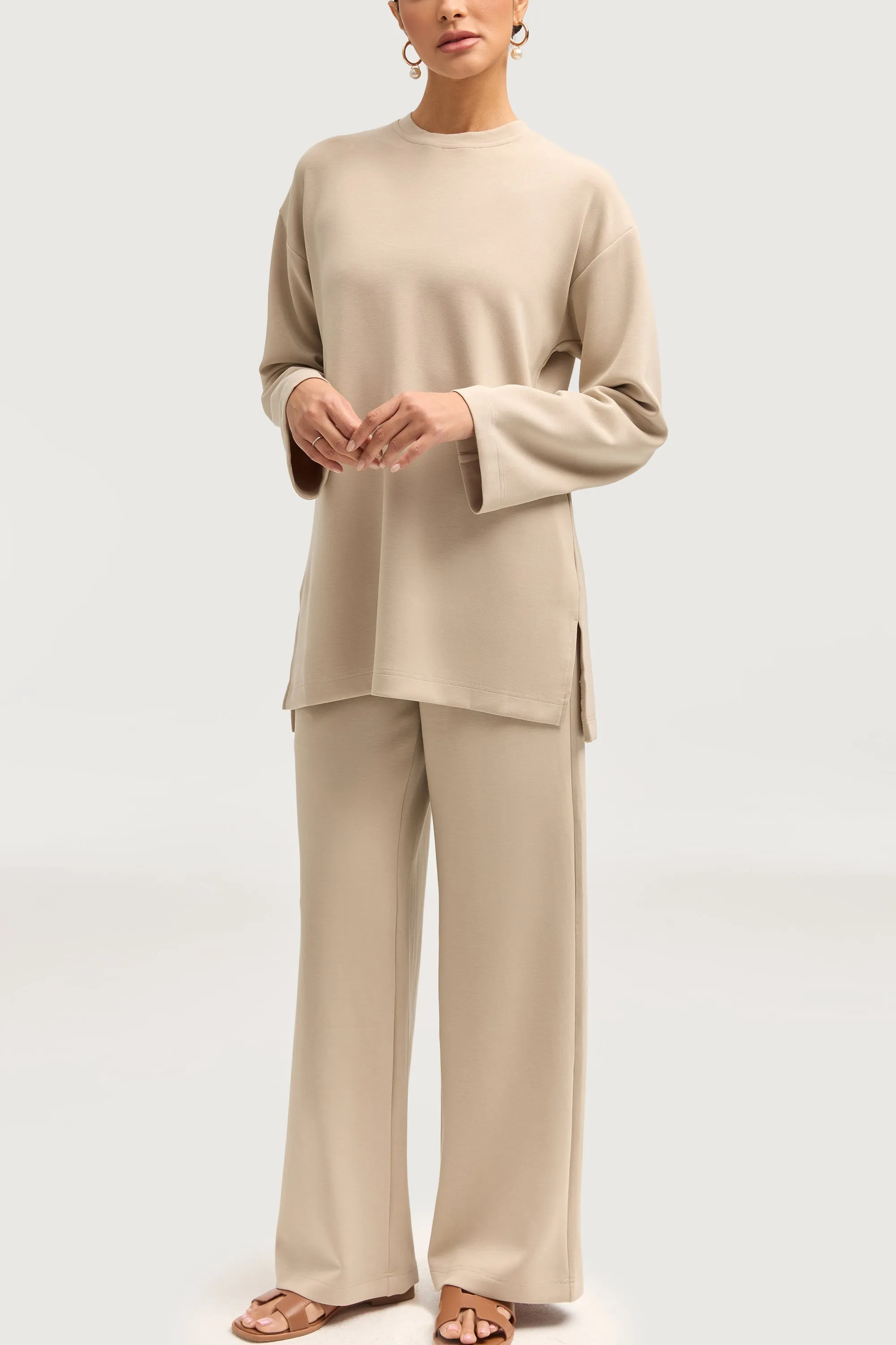 Maya Everyday Wide Leg Pants - Cloud