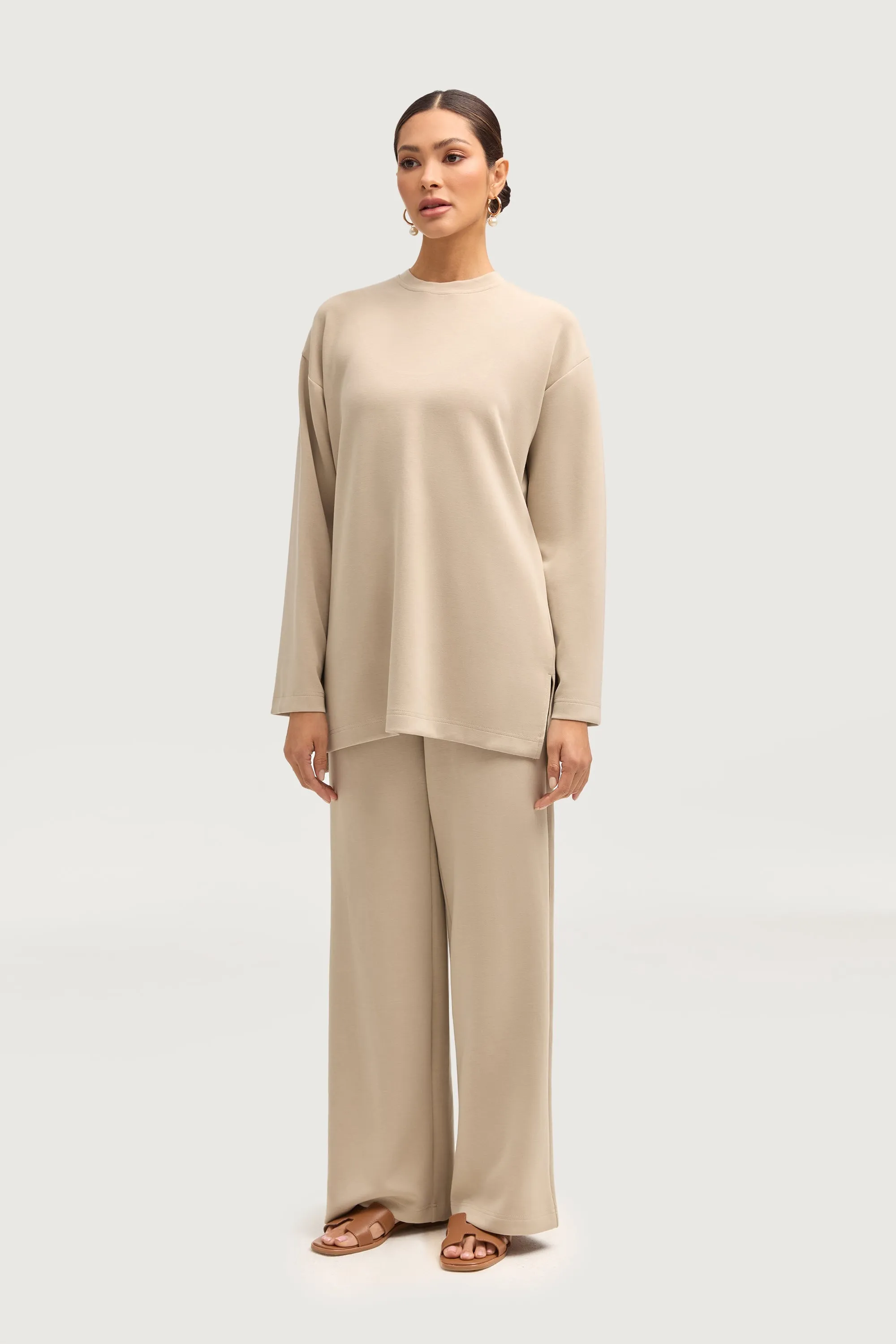 Maya Everyday Wide Leg Pants - Cloud