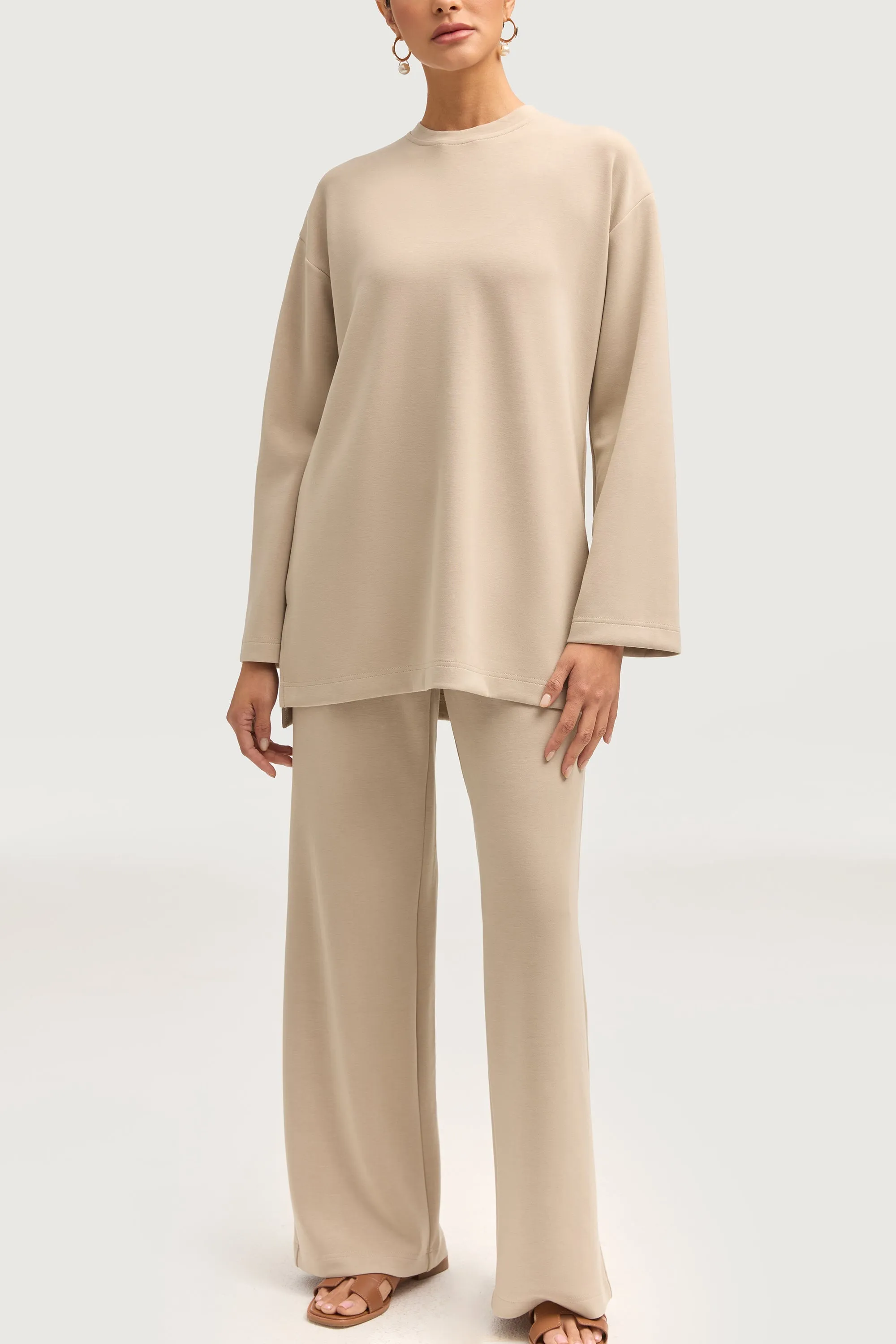 Maya Everyday Wide Leg Pants - Cloud