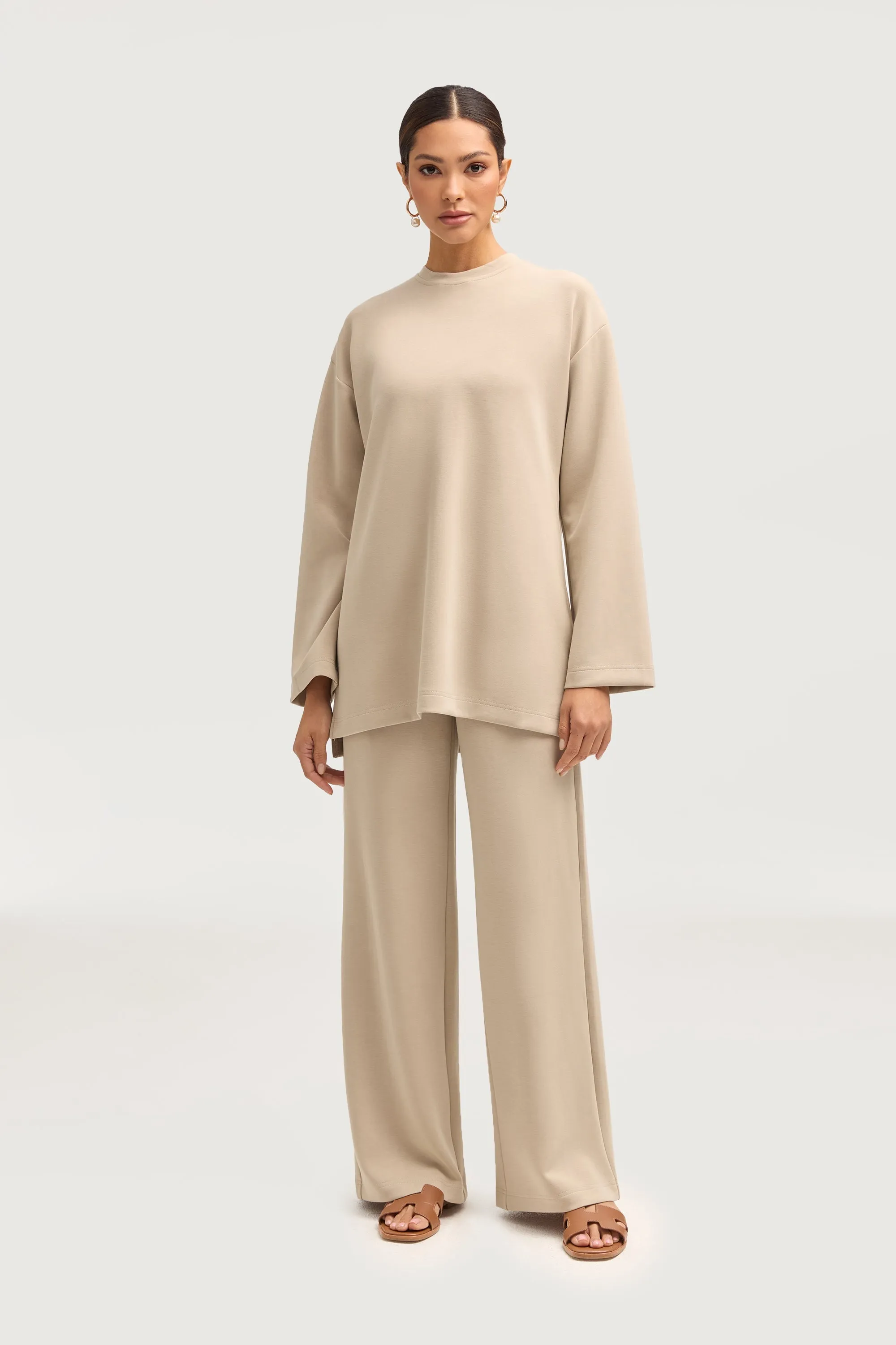 Maya Everyday Wide Leg Pants - Cloud