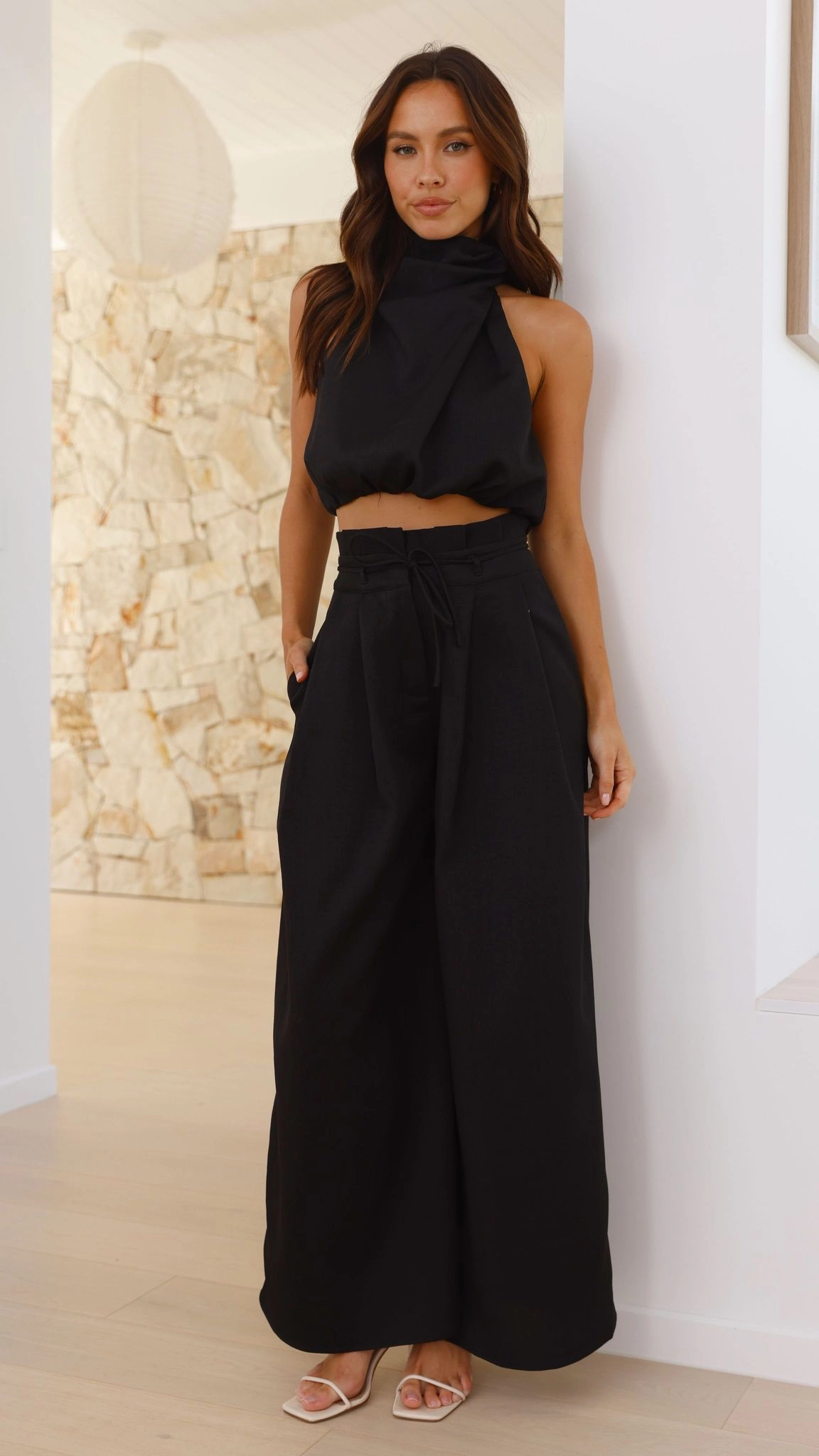 Melinda High Waist Pants - Black