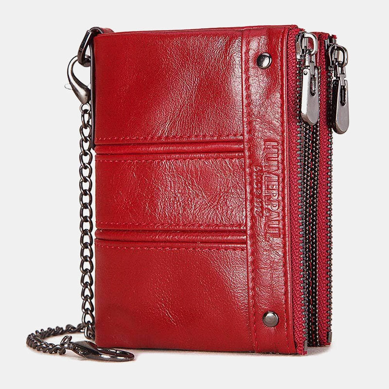 Men Genuine Leather Bifold RFID Anti-theft Multi-card Slot Retro ID Wallets Card Holder Money Clip Coin Purse Women Wallet