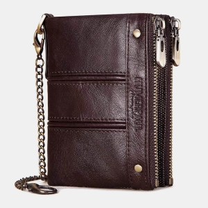 Men Genuine Leather Bifold RFID Anti-theft Multi-card Slot Retro ID Wallets Card Holder Money Clip Coin Purse Women Wallet