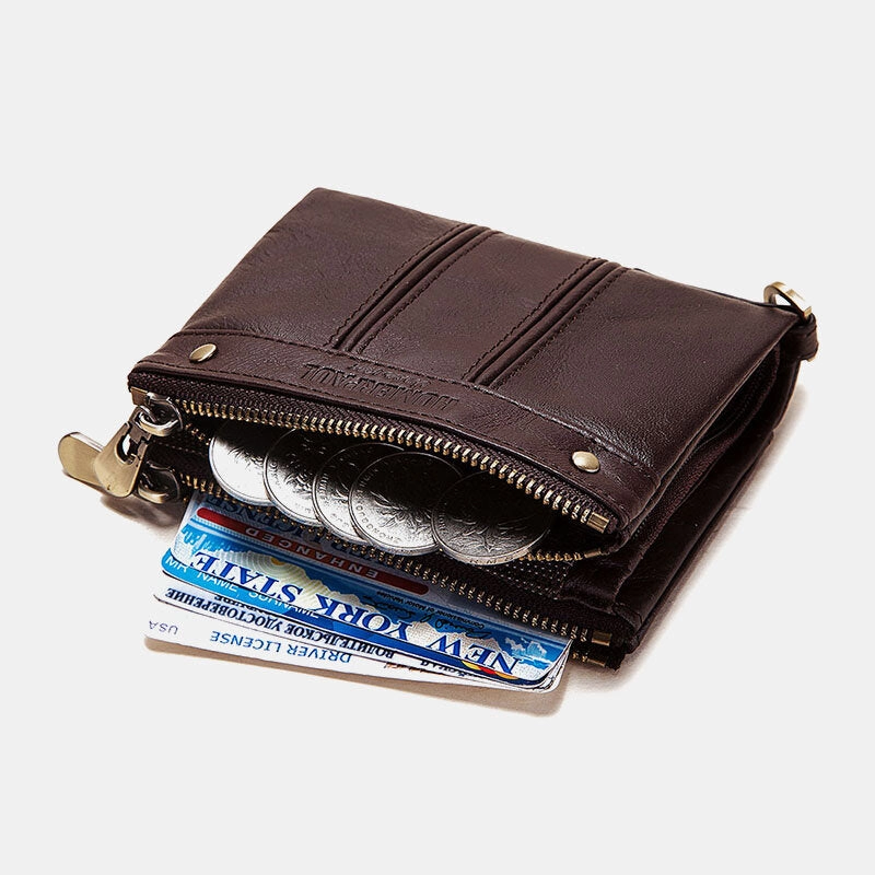 Men Genuine Leather Bifold RFID Anti-theft Multi-card Slot Retro ID Wallets Card Holder Money Clip Coin Purse Women Wallet