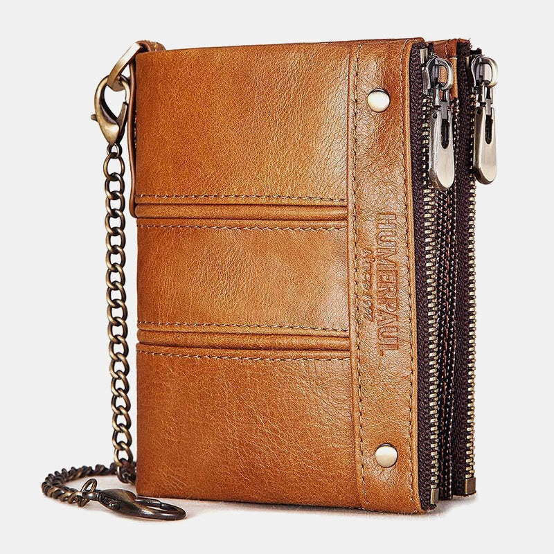 Men Genuine Leather Bifold RFID Anti-theft Multi-card Slot Retro ID Wallets Card Holder Money Clip Coin Purse Women Wallet