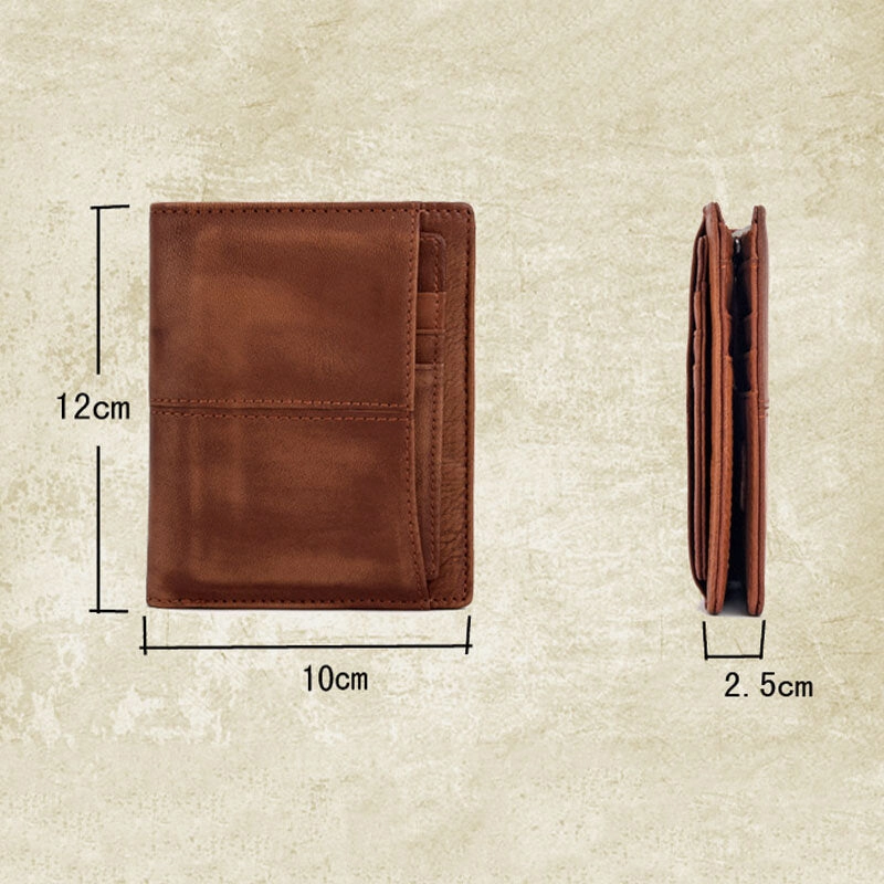 Men Genuine Leather RFID Anti-theft Made-old Business Retro Multi-slot Card Holder Wallet