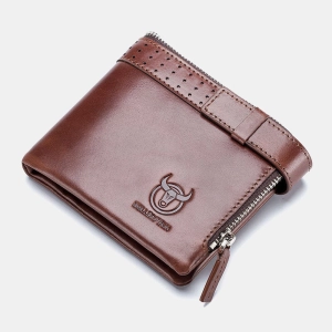 Men Genuine Leather RFID Anti-theftRetro Business Multi Card Slot Leather Card Holder Wallet