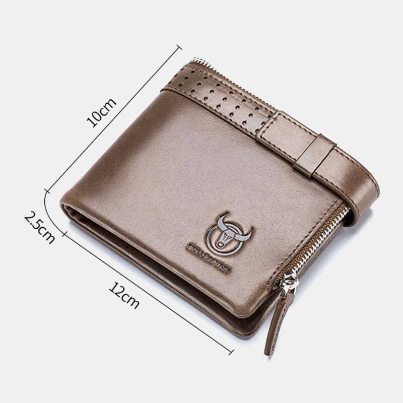 Men Genuine Leather RFID Anti-theftRetro Business Multi Card Slot Leather Card Holder Wallet